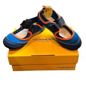 NEW Tsukihoshi Blue/Orange Mary Jane Neo Shoes, Sz 12 (EU 31, fits big!)